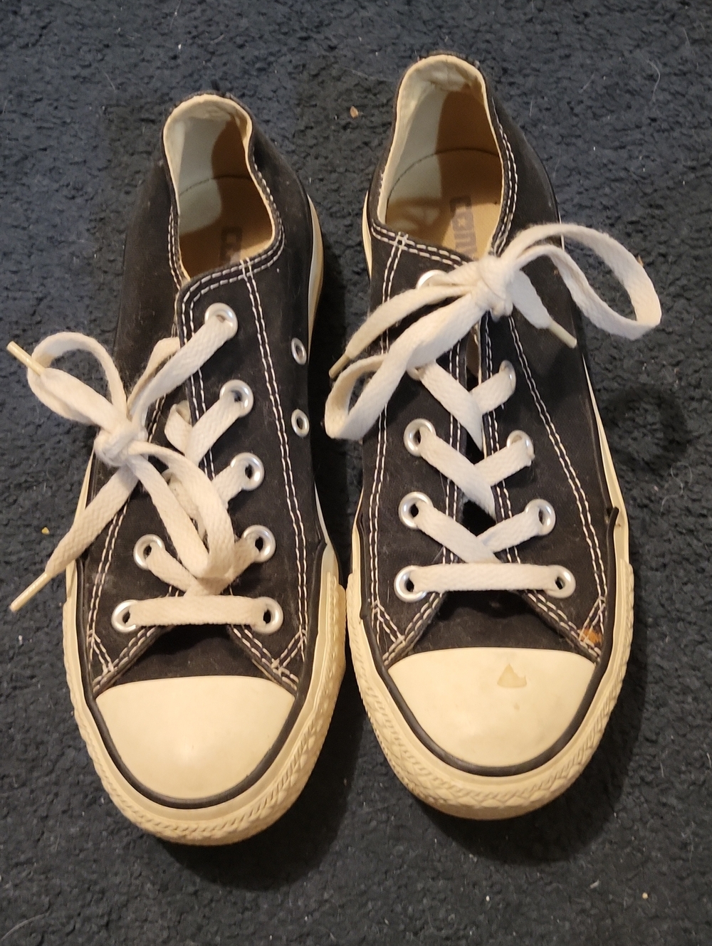 Unisex All Star Converse Black Canvas Low-Top Sneakers with White Trim
